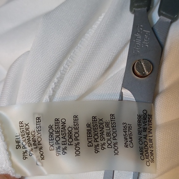 Calvin Klein Women's Sleeveless Sheath with a Side Ruffle Dress, Cream, Size 6 - Picture 14 of 16